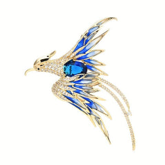 Crystal Phoenix Bird Brooch Enamel Flying Beauty Bird Brooch Pin
