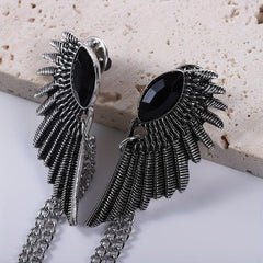 Vintage Wing Chain Gem Collar Chain Collar Pin