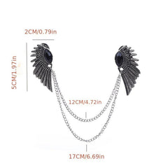 Vintage Wing Chain Gem Collar Chain Collar Pin