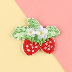 4pcs Strawberry Embroidery Patches DIY Clothes Accessories