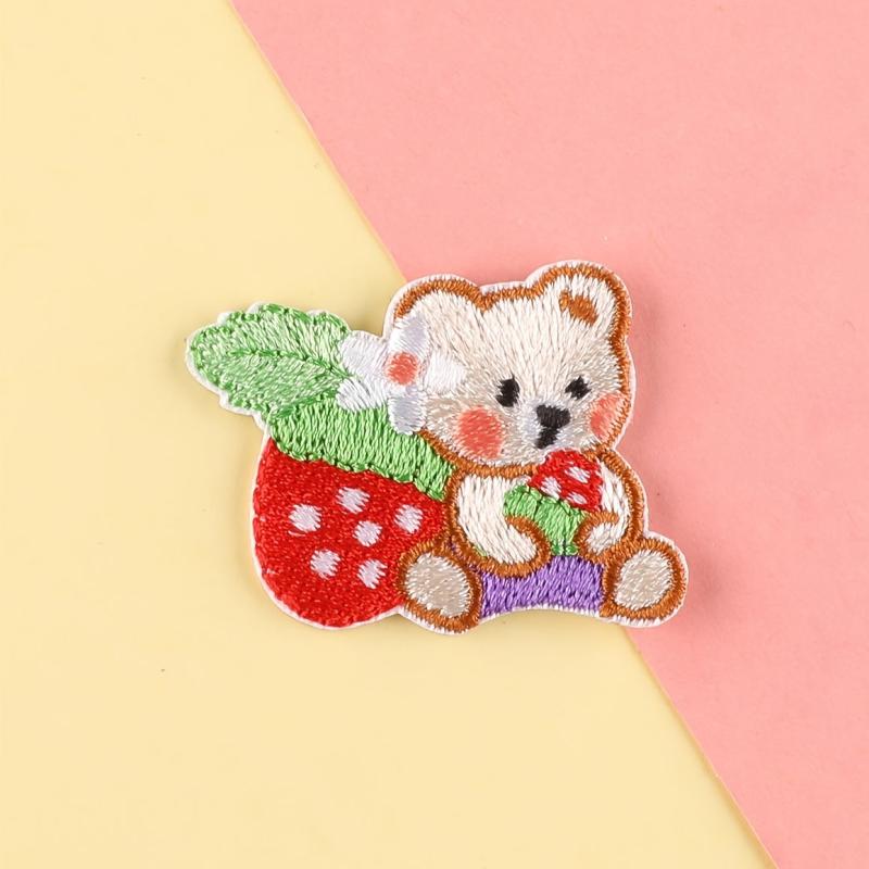 4pcs Strawberry Embroidery Patches DIY Clothes Accessories