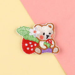 4pcs Strawberry Embroidery Patches DIY Clothes Accessories