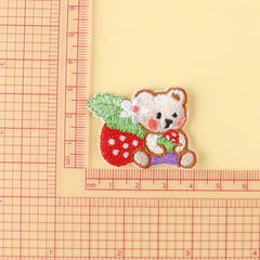 4pcs Strawberry Embroidery Patches DIY Clothes Accessories