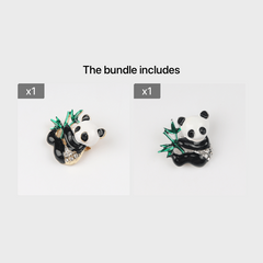 Alloy Panda Bamboo Brooch Pin Chest Accessory
