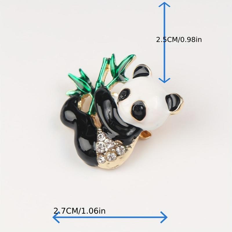 Alloy Panda Bamboo Brooch Pin Chest Accessory