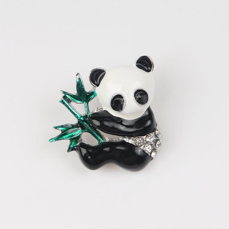 Alloy Panda Bamboo Brooch Pin Chest Accessory