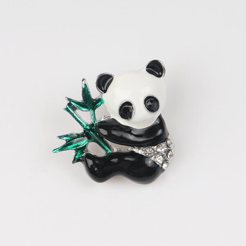 Alloy Panda Bamboo Brooch Pin Chest Accessory
