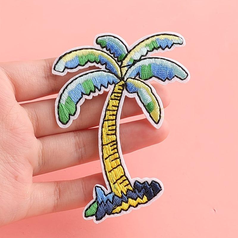 6pcs Cartoon Coconut Tree Cookies Embroidered Patch for Jacket