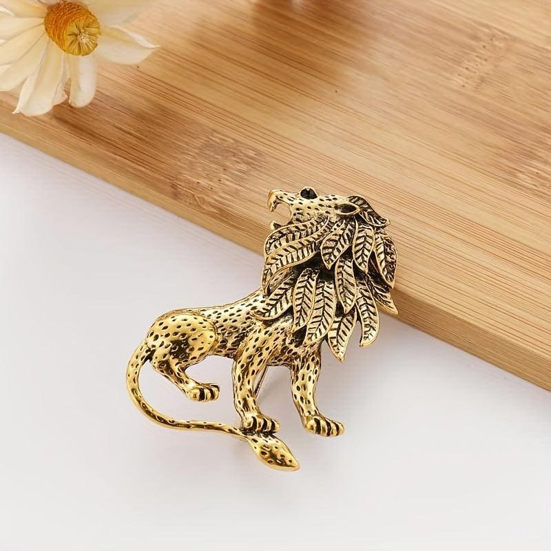 Vintage Lion Brooch Suit Pin Accessories