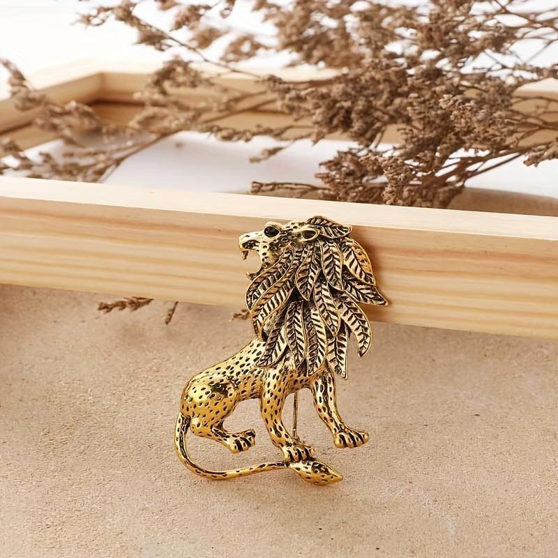Vintage Lion Brooch Suit Pin Accessories