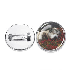 Wolf Brooch Silver Paper Clip Crescent Wolf Silhouette Pattern Men's Gift