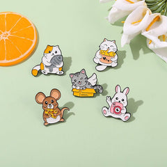 Animal Pins For Men - Cat Rabbit Mouse Brooch