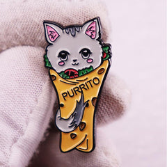 Yellow Kitten Pancake Brooch for Men