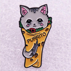 Yellow Kitten Pancake Brooch for Men