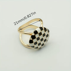 Plaid Scarf Ring Clip Square Clip Buckle Holder