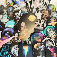 50pcs Cartoon Astronaut Vinyl Waterproof Laptop Skateboard Stickers