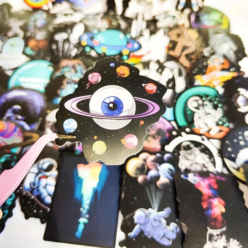 50pcs Cartoon Astronaut Vinyl Waterproof Laptop Skateboard Stickers