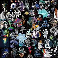50pcs Cartoon Astronaut Vinyl Waterproof Laptop Skateboard Stickers