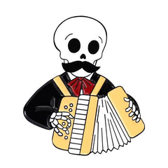 Skull Instrument Brooch for Men
