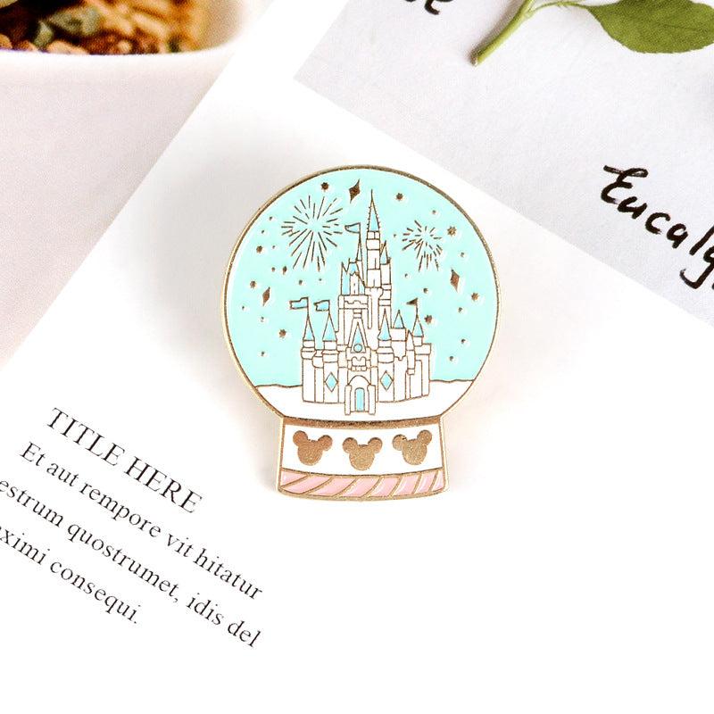 Crystal Ball Castle Brooch