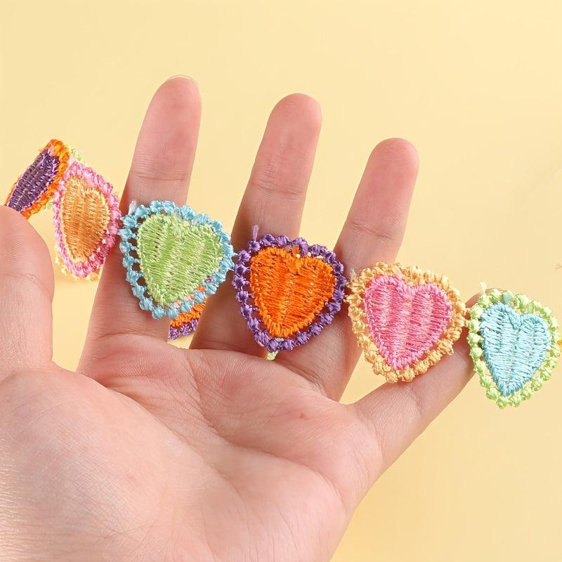 Heart Badges Embroidery Patches for DIY Clothes Bag Backpack