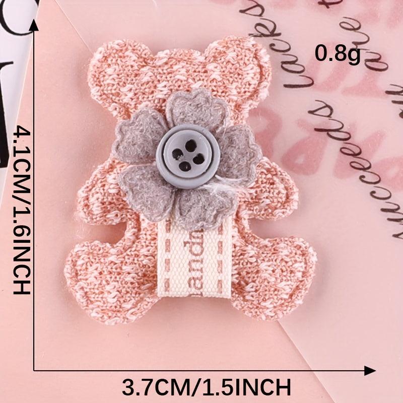 7pcs Bear Patches Plush Hair Accessories For Girls Clothing DIY