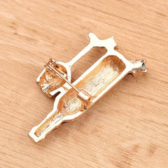 Rhinestone Wine Bottle Wine Glass Brooch Clothing Backpack Creative Pin
