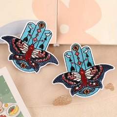 2pcs Cartoon Palm Iron On Patches DIY Crafts Clothing Repair Patch