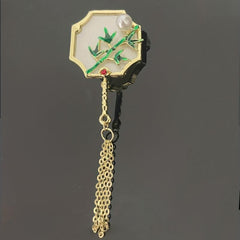 Vintage Men's Retro Brooch with Tassel Palace Antique Pin
