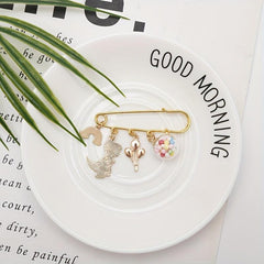 Dino Balloon Rainbow Bridge Brooch Cartoon Pin Anti-light Buckle
