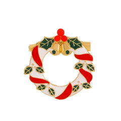 Christmas Drip Oil Santa Claus Tree Wreath Snowman Brooch