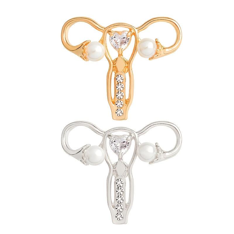 Mother Womb Shaped Crystal Brooch Human Organ Design