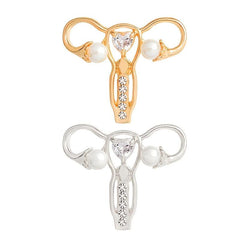 Mother Womb Shaped Crystal Brooch Human Organ Design