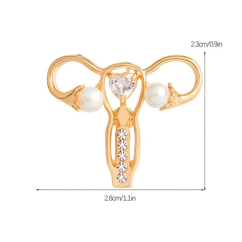 Mother Womb Shaped Crystal Brooch Human Organ Design