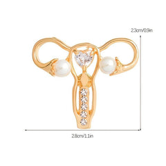 Mother Womb Shaped Crystal Brooch Human Organ Design