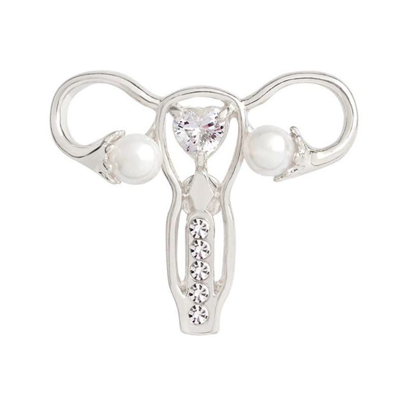 Mother Womb Shaped Crystal Brooch Human Organ Design