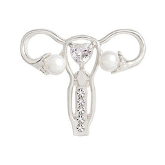 Mother Womb Shaped Crystal Brooch Human Organ Design