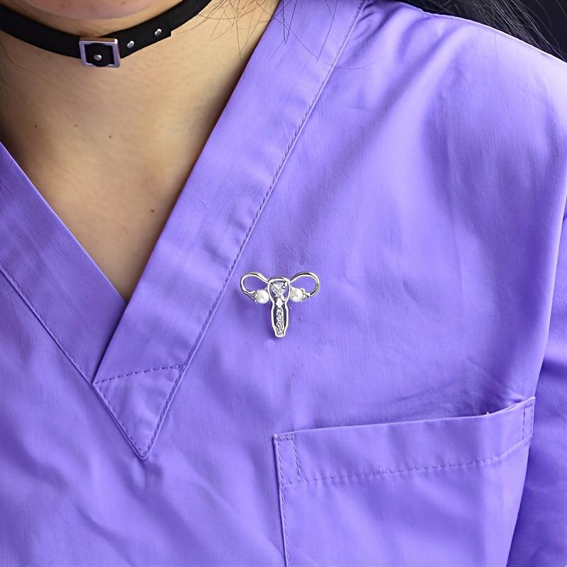 Mother Womb Shaped Crystal Brooch Human Organ Design