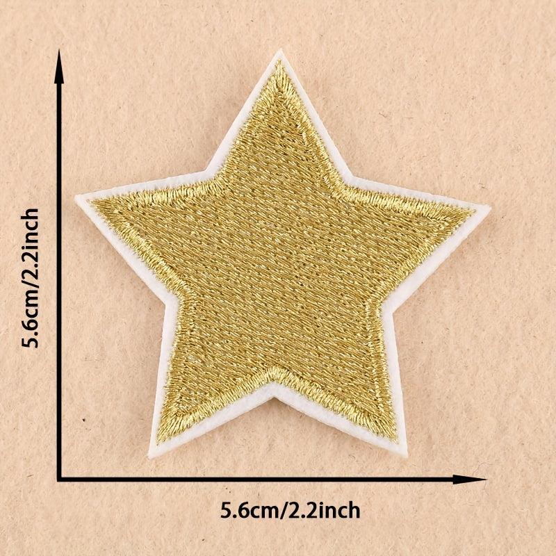 4pcs Pentagram Embroidered Patch Iron On Sticker For Clothing Jacket Pants