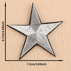 4pcs Pentagram Embroidered Patch Iron On Sticker For Clothing Jacket Pants