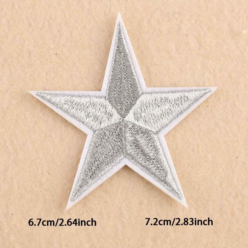 4pcs Pentagram Embroidered Patch Iron On Sticker For Clothing Jacket Pants