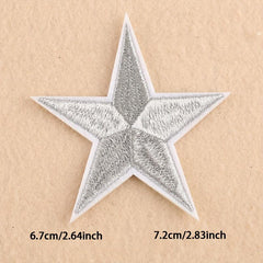 4pcs Pentagram Embroidered Patch Iron On Sticker For Clothing Jacket Pants