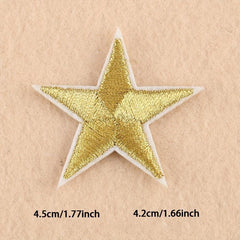 4pcs Pentagram Embroidered Patch Iron On Sticker For Clothing Jacket Pants