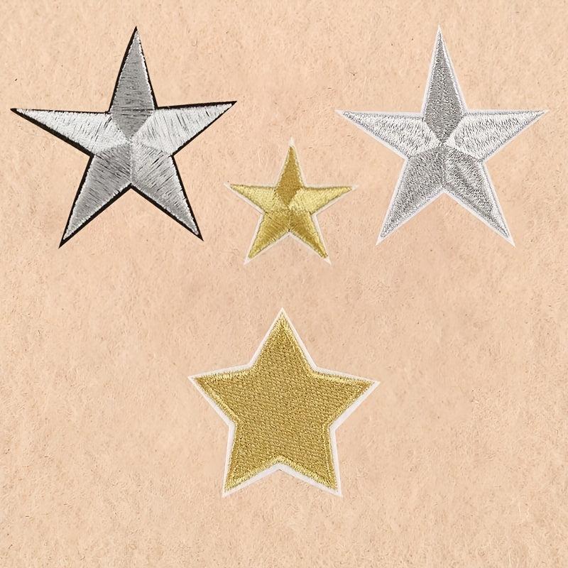 4pcs Pentagram Embroidered Patch Iron On Sticker For Clothing Jacket Pants