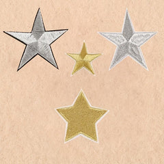 4pcs Pentagram Embroidered Patch Iron On Sticker For Clothing Jacket Pants