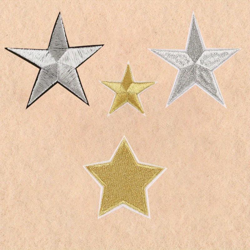 4pcs Pentagram Embroidered Patch Iron On Sticker For Clothing Jacket Pants