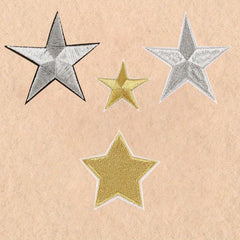 4pcs Pentagram Embroidered Patch Iron On Sticker For Clothing Jacket Pants