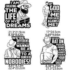 Men's Iron-On Stickers, Retro Heat Transfer Printing DIY Decals