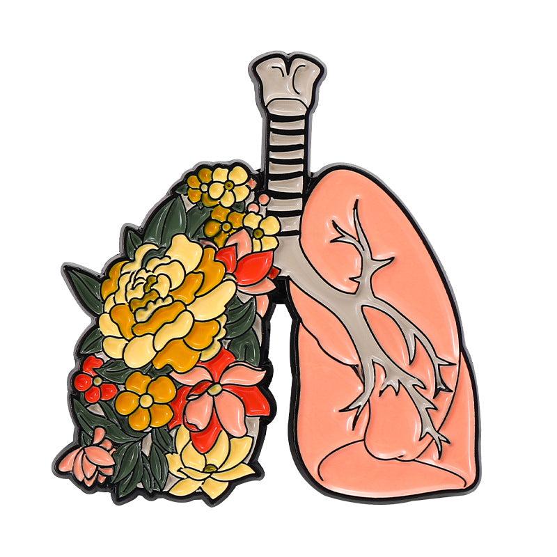 Human Organ Flower Brooch For Men