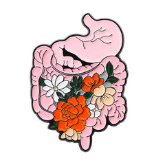 Human Organ Flower Brooch For Men
